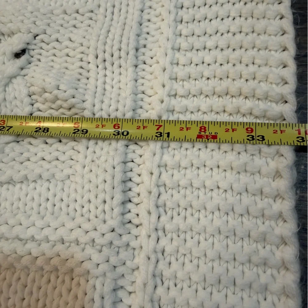 Home by Turkish T‎ Soft Knit Owl Pattern Throw Blanket Cream 29x33